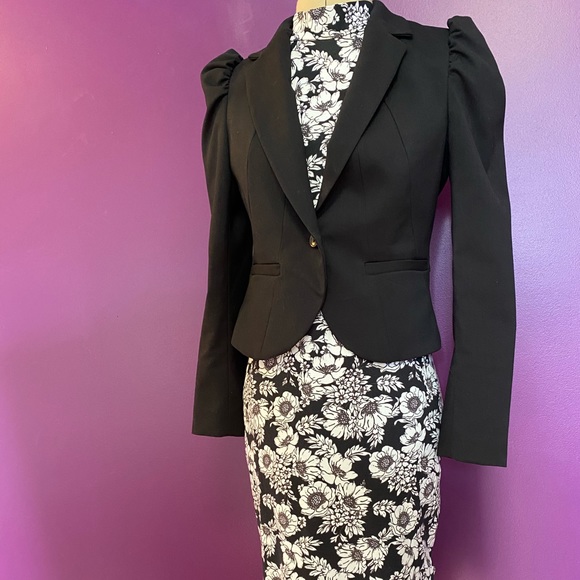 High neck racerback floral print dress with slit - Picture 4 of 4